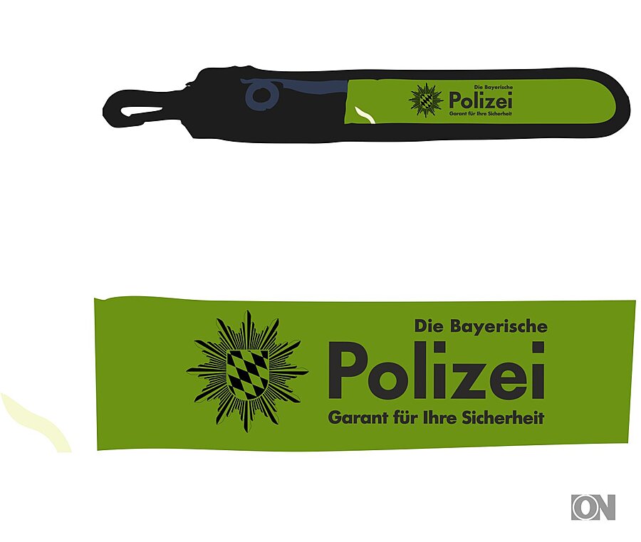LED Polizei Schlüsselanhänger Shortstrap - Polizei Werbeartikel