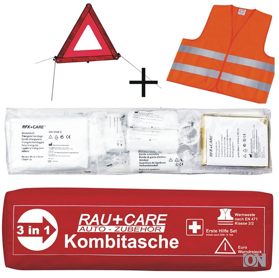 PKW KFZ Kombitasche Verbandstasche / Warndreieck / Warnweste Set-Erste  Hilfe, Erste-Hilfe-Ausrüstung fürs Fahrzeug 121983, -kategorien