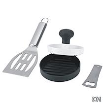 Crest Burger Set in silber und schwarz