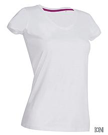 V-Neck Damen Shirt in weiß