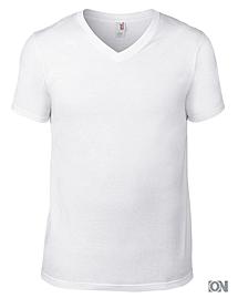 Herren Fashion V-Neck Tee in wei