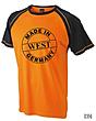 T-Shirt orange mit schwarzen rmeln