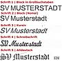 Textstickereien auf Textilien