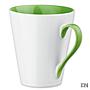 Konische Tasse mit farbigen Henkel