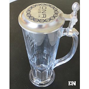 Habsburgerglas mit Flachzinndeckel 0,5 ltr.