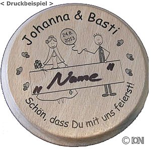 Hochzeits-Holzbierdeckel