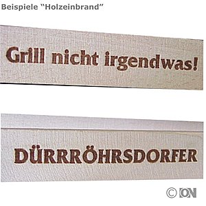 Einbrandprgung auf Holzartikel