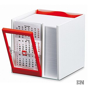 Kalender Zettelbox mit Stiftehalter