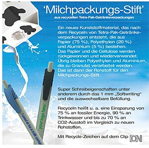 Kugelschreiber aus Milchkarton - Stift