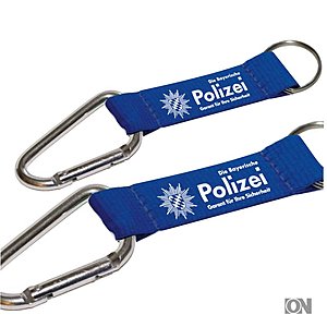 Polizei Karabiner Schlüsselanhänger in blau