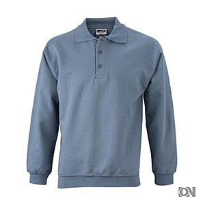 Sweatshirt mit Polokragen & Knopfleiste