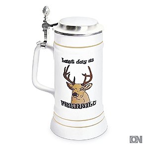 Stnderkrug in wei mit Zinndeckel 0,7 ltr.