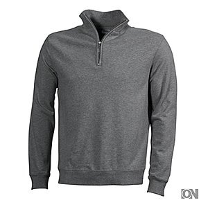 Round-Neck Zip Sweatshirt