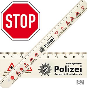Polizei Verkehrszeichenlineal, 30cm