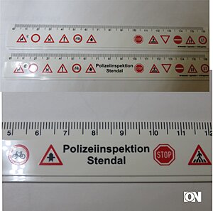 Verkehrszeichenlineal 16 cm