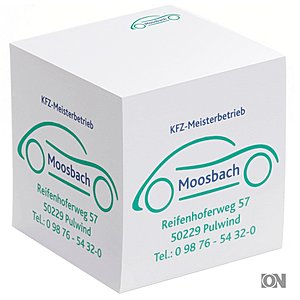 Zettelblock als Notizwrfel 10x10x10 cm