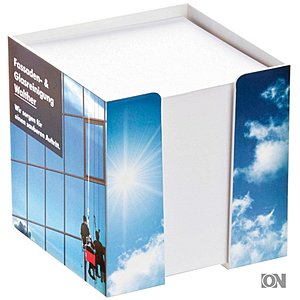 Zettelbox, 4-seitig 4C-digital bedruckt