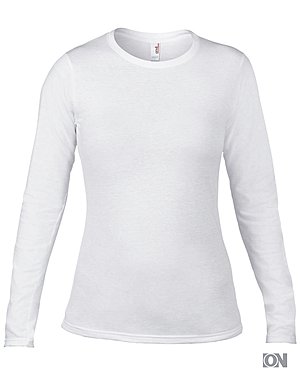 Women Fashion Langarm Shirt in weiß