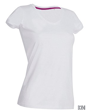 V-Neck Damen Shirt in wei