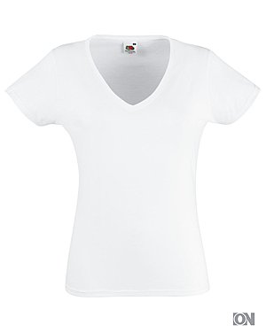 Lady V-Neck T-Shirt in weiß