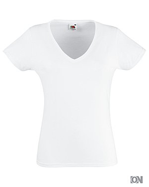 Lady V-Neck T-Shirt in wei