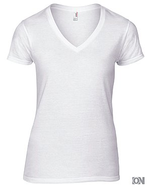 Women's Fashion Basic V-Neck in wei